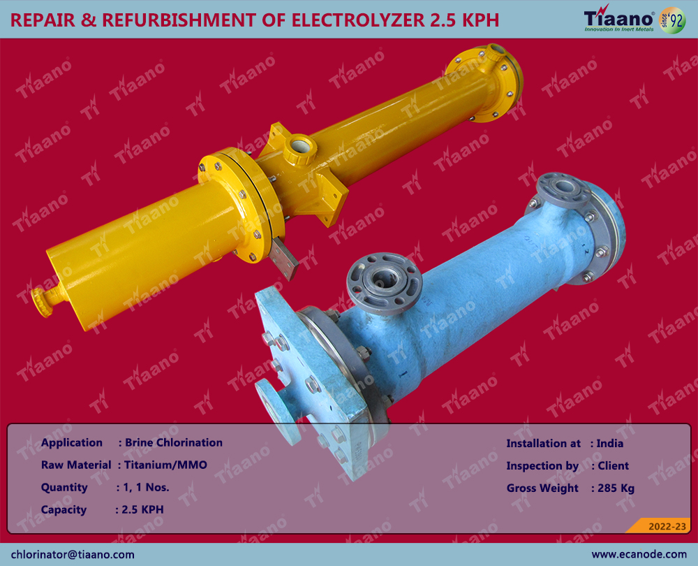 Repair and Refurbishment of Electrolyzer for Brine Chlorination