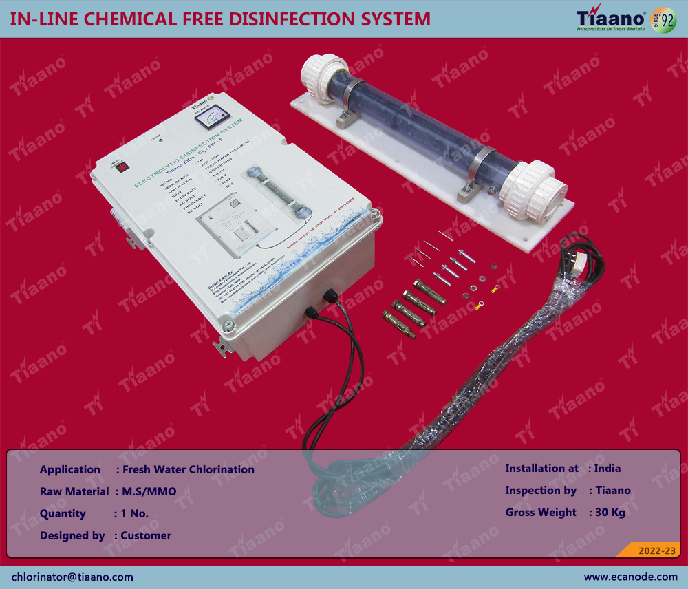 IN-LINE CHEMICAL FREE DISINFECTION UNIT FOR WATER DISINFECTION