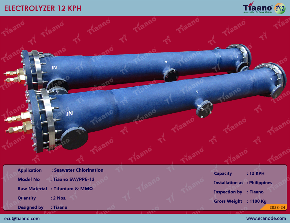 Titanium Electrolyzer - 12 KPH